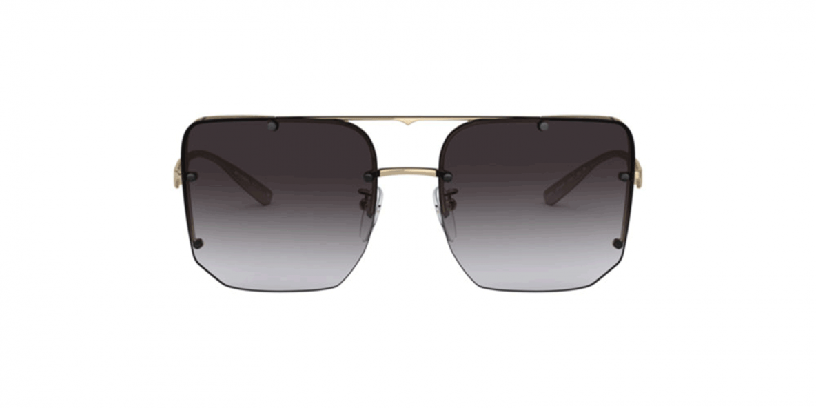 Bvlgari BV6146 20148G 57 عینک آفتابی بولگاری 6146 مربعی 57 میلی متری عدسی دودی و فریم فلزی طلایی| عینک نور