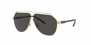 Dolce & Gabbana DG2266 02/87 63 عینک آفتابی دولچه و گابانا 2266 خلبانی 63 میلی متری عدسی دودی و فریم فلزی طلایی| عینک نور