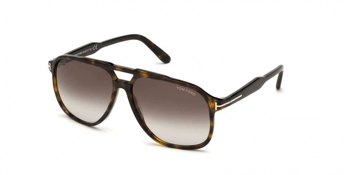 TomFord Sunglass FT0753 52K عینک آفتابی تام فورد 0753 خلبانی 62 میلی متری عدسی قهوه ای و فریم کائوچو هاوانا| عینک نور