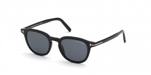 TomFord Sunglass FT0816 01A عینک آفتابی تام فورد 0816 گرد 51 میلی متری عدسی دودی و فریم کائوچو مشکی| عینک نور