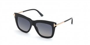 TomFord Sunglass FT0822 01D عینک آفتابی تام فورد 0822 مربعی 52 میلی متری عدسی دودی و فریم کائوچو مشکی| عینک نور