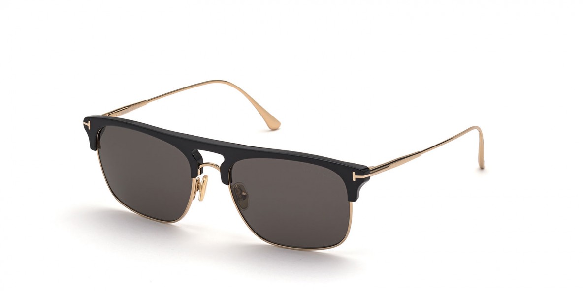 TomFord Sunglass FT0830 01A عینک آفتابی تام فورد 0830 مربعی 56 میلی متری عدسی دودی و فریم کائوچو مشکی| عینک نور