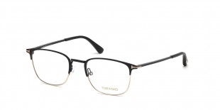 Tom Ford FT5453 002 50 عینک طبی تام فورد 5453 مربعی 50 میلی متری عدسی بی رنگ و فریم فلزی طلایی مشکی| عینک نور