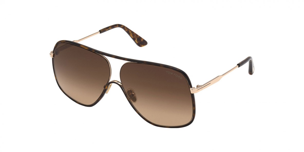 TomFord Sunglass FT0841 28F 64 عینک آفتابی تام فورد 0841 خلبانی 64 میلی متری عدسی قهوه ای و فریم قهوه ای هاوانا| عینک نور