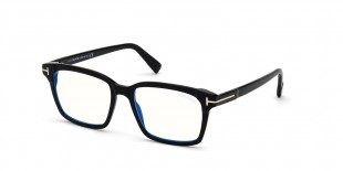 TomFord Optic FT5661 1 عینک طبی تام فورد 5661 مربعی 54 میلی متری عدسی بی رنگ و فریم کائوچو مشکی| عینک نور