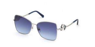 Swarovski Sunglass SK0277 16W عینک آفتابی تام فورد 0277 پروانه ای 57 میلی متری عدسی آبی و فریم فلزی نقره ای| عینک نور
