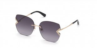 Swarovski Sunglass SK0306 32B 62 عینک آفتابی سواروسکی 0306 مربعی 62 میلی متری عدسی دودی و فریم فلزی طلایی| عینک نور