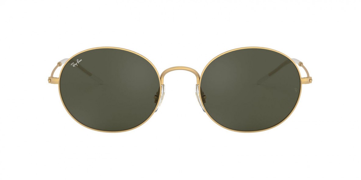 Ray Ban RB3594 901371 53 عینک آفتابی ریبن 3594 بیضی 53 میلی متری عدسی سبز و فریم فلزی طلایی| عینک نور