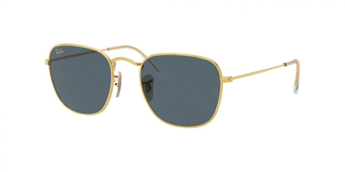 Ray-Ban RB3857 9196R5 51 عینک آفتابی ریبن 3857 مربعی 51 میلی متری عدسی آبی و فریم فلزی طلایی| عینک نور