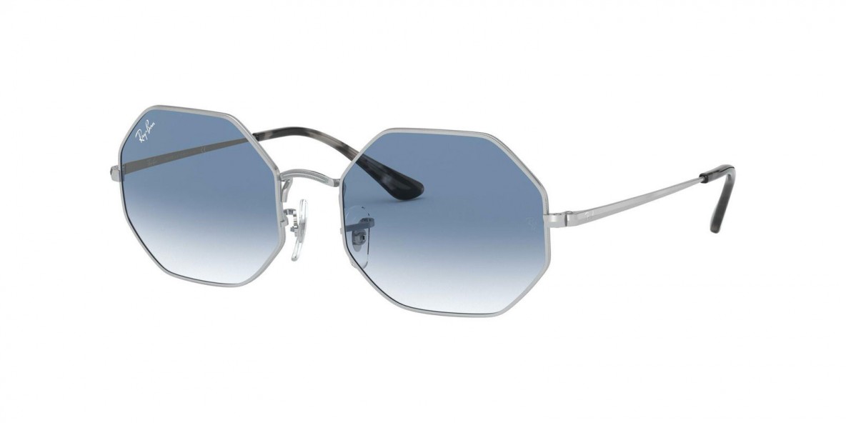 Ray Ban RB1972 91493F 54 عینک آفتابی ریبن 1972 چند ضلعی 54 میلی متری عدسی آبی و فریم فلزی نقره ای| عینک نور