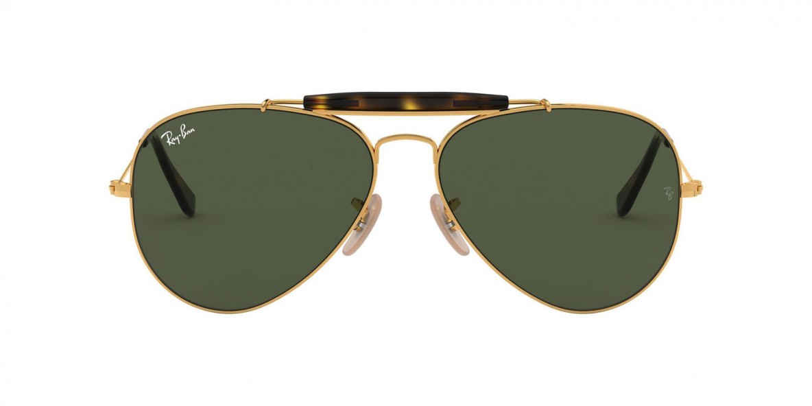 Ray Ban RB3029 181 62 عینک آفتابی ریبن 3029 خلبانی 62 میلی متری عدسی سبز و فریم فلزی طلایی| عینک نور