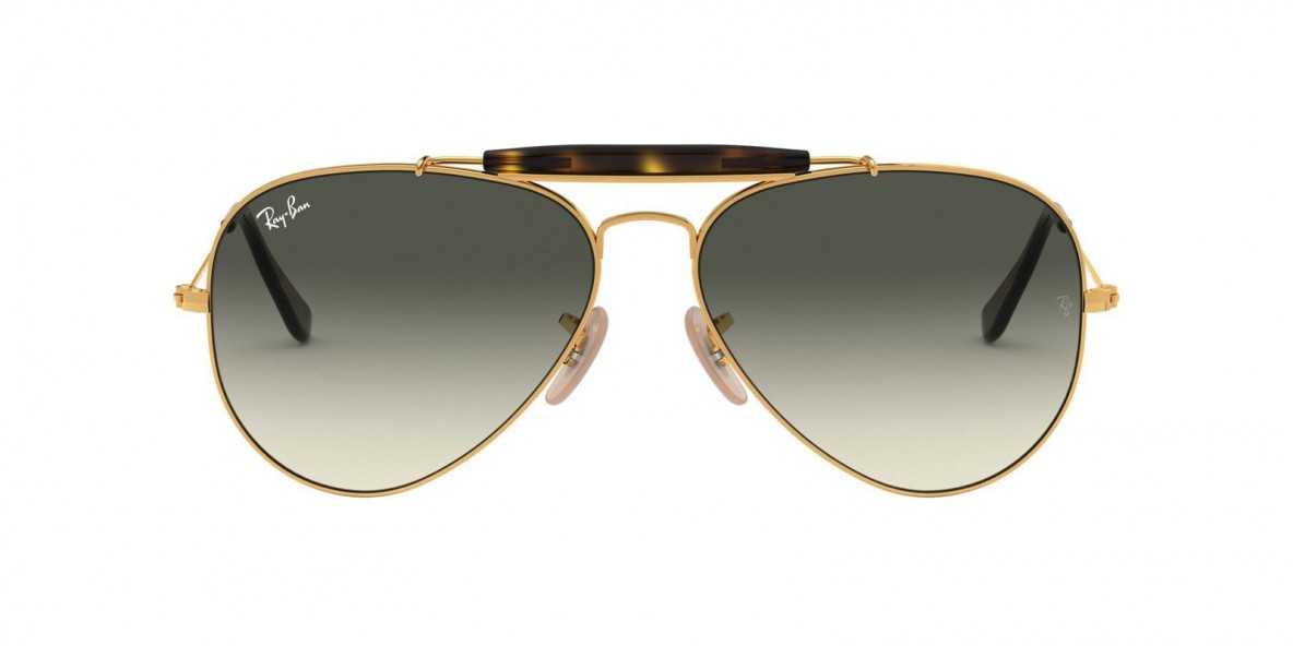 Ray-Ban RB3029 181/71 62 عینک آفتابی ریبن 3029 خلبانی 62 میلی متری عدسی دودی و فریم فلزی طلایی| عینک نور