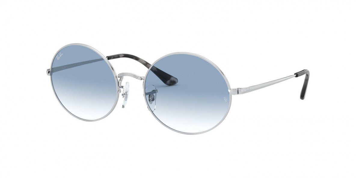 Ray Ban RB1970 91493F 54 عینک آفتابی ریبن 1970 گرد 54 میلی متری عدسی آبی و فریم فلزی نقره ای| عینک نور