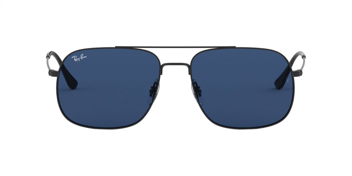 Ray Ban RB3595 901480 59 عینک آفتابی ریبن 3595 خلبانی 59 میلی متری عدسی آبی و فریم فلزی مشکی| عینک نور