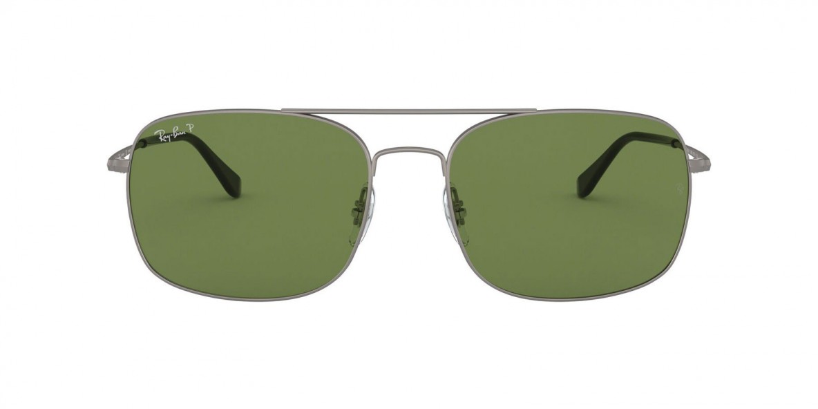 Ray Ban RB3611 029/O9 60 عینک آفتابی ریبن 3611 مربعی 60 میلی متری عدسی سبز و فریم فلزی نوک مدادی| عینک نور