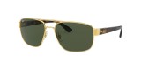 Ray Ban RB3663 001/31 60 عینک آفتابی ریبن 3663 مستطیلی 60 میلی متری عدسی سبز و فریم فلزی طلایی| عینک نور