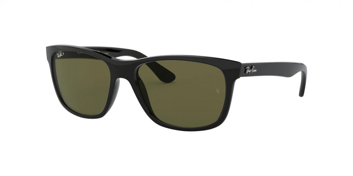 RayBan 4181S 06019A 57عینک آفتابی ریبن 4181 مستطیلی 57 میلی متری عدسی سبز و فریم نایلونی مشکی| عینک نور