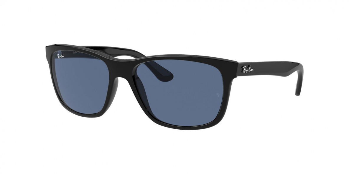 Ray Ban RB4181 601/80 57 عینک آفتابی ریبن 4181 مستطیلی 57 میلی متری عدسی آبی و فریم نایلونی مشکی| عینک نور