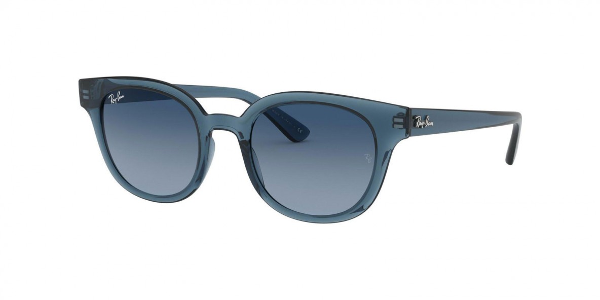 Ray Ban RB4324 6448Q8 50 عینک آفتابی ریبن 4324 مربعی 50 میلی متری عدسی آبی و فریم نایلونی آبی| عینک نور