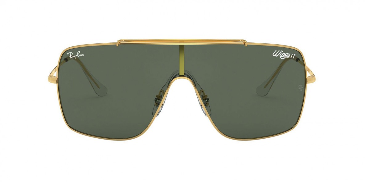 Ray Ban RB3697 905071 35 عینک آفتابی ریبن 3697 خلبانی 35 میلی متری عدسی سبز و فریم فلزی طلایی| عینک نور