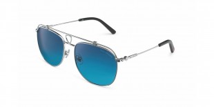 Tonino Lamborghini Sunglass TL755 04 عینک آفتابی لامبورگینی 755 خلبانی 56 میلی متری عدسی آبی و فریم فلزی نقره ای| عینک نور