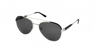 Maserati Sunglass MS505 01 عینک آفتابی مازراتی 505 خلبانی 58 میلی متری عدسی دودی و فریم فلزی نقره ای مشکی| عینک نور