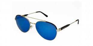 Maserati Sunglass MS505 02 عینک آفتابی مازراتی 505 خلبانی 58 میلی متری عدسی آبی و فریم فلزی طلایی مشکی| عینک نور