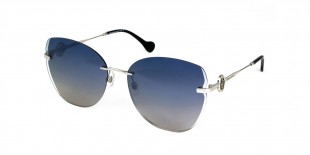 Maserati Sunglass MS512 03 عینک آفتابی مازراتی 512 مربعی 61 میلی متری عدسی آبی دودی و فریم فلزی نقره ای| عینک نور