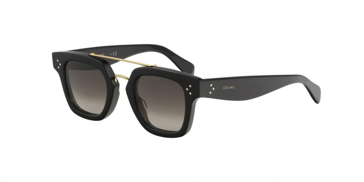 Celine Sunglass CL40024U 01F 47 عینک آفتابی سلین 40024 مربعی 47 میلی متری عدسی دودی و فریم کائوچویی مشکی| عینک نور