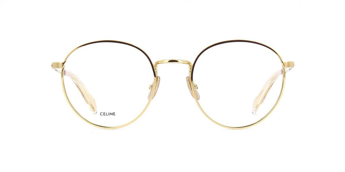 Celine CL50065U 032 52 عینک طبی سلین 50065 گرد 52 میلی متری زنانه و فریم فلزی ظریف طلایی| عینک نور