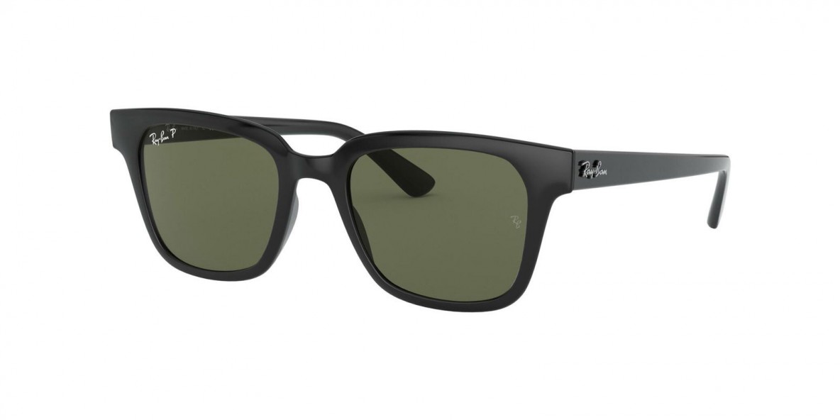 RayBan Sunglass RB4323 601/9A 51 عینک آفتابی ریبن 4323 مربعی 51 میلی متری عدسی سبز و فریم نایلونی مشکی| عینک نور