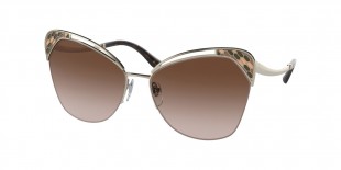 Bvlgari Sunglass BV6161 278/13 60 عینک آفتابی بولگاری 6161 پروانه ای 60 میلی متری عدسی قهوه ای و فریم فلزی طلایی| عینک نور