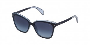 Police Sunglaass SPL643M 0N05 56 عینک آفتابی پلیس 643 مربعی 56 میلی متری عدسی آبی و فریم ناییو دودی آبی| عینک نور