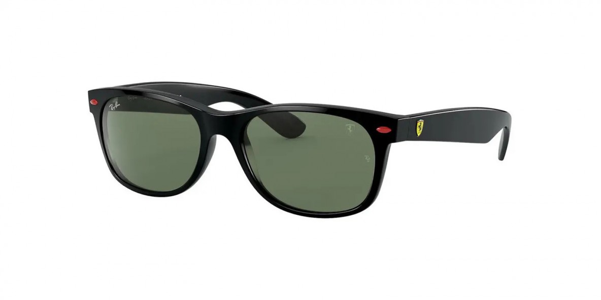 RayBan Sunglass RB2132M F60131 55 عینک آفتابی ریبن 2132 مربعی 55 میلی متری عدسی سبز و فریم نیو ویفرر مشکی| عینک نور