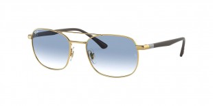 Ray Ban RB3670 001/3F 54 عینک آفتابی ریبن 3670 مربعی 54 میلی متری عدسی آبی و فریم آریستا طلایی| عینک نور