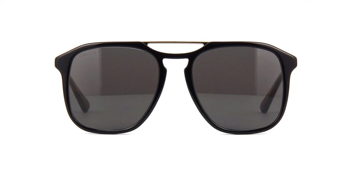 Gucci GG0321S 001 55 عینک آفتابی گوچی 0321 مربعی 55 میلی متری عدسی دودی و فریم کائوچویی مشکی| عینک نور