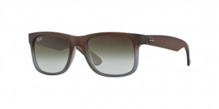 Ray Ban RB4165 854/7Z 55 عینک آفتابی ریبن 4165 مربعی 55 میلی متری عدسی دودی سبز و فریم جاستین قهوه ای| عینک نور