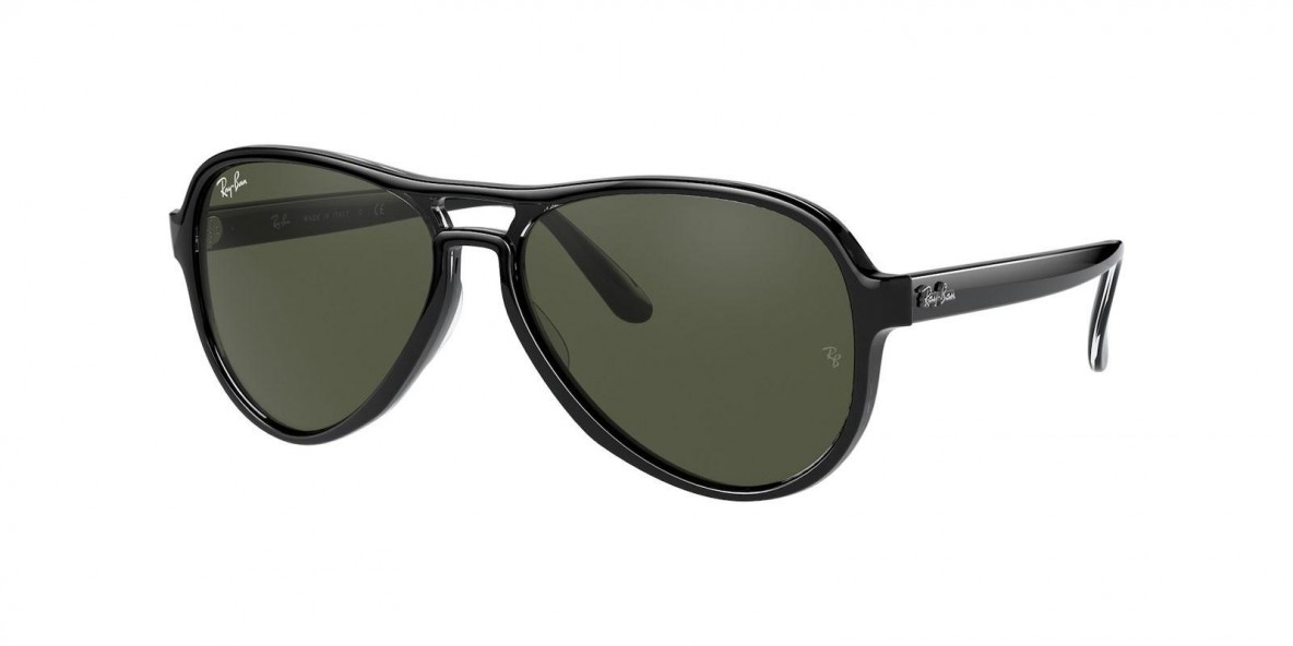 Ray Ban RB4355 654531 58 عینک آفتابی ریبن 4355 خلبانی 58 میلی متری عدسی سبز و فریم وگباند مشکی| عینک نور