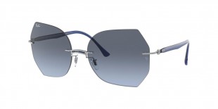 Ray Ban RB8065 003/8F 62 عینک آفتابی ریبن 8065 پروانه ای 62 میلی متری عدسی آبی دودی و فریم تیتانیوم نقره ای| عینک نور