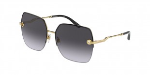 Dolce & Gabbana DG2267 02/8G 63 عینک آفتابی دی اند جی 2267 مربعی 63 میلی متری عدسی دودی و فریم فلزی مشکی طلایی| عینک نور