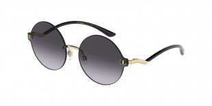 Dolce & Gabbana DG2269 02/8G 62 عینک آفتابی دی اند جی 2269 گرد 62 میلی متری عدسی دودی و فریم فلزی طلایی| عینک نور