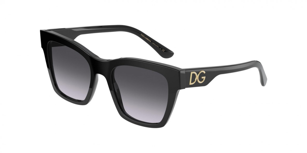 Dolce & Gabbana DG4384 501/8G 53 عینک آفتابی دی اند جی 4384 مربعی 53 میلی متری عدسی دودی و فریم نایلونی مشکی| عینک نور