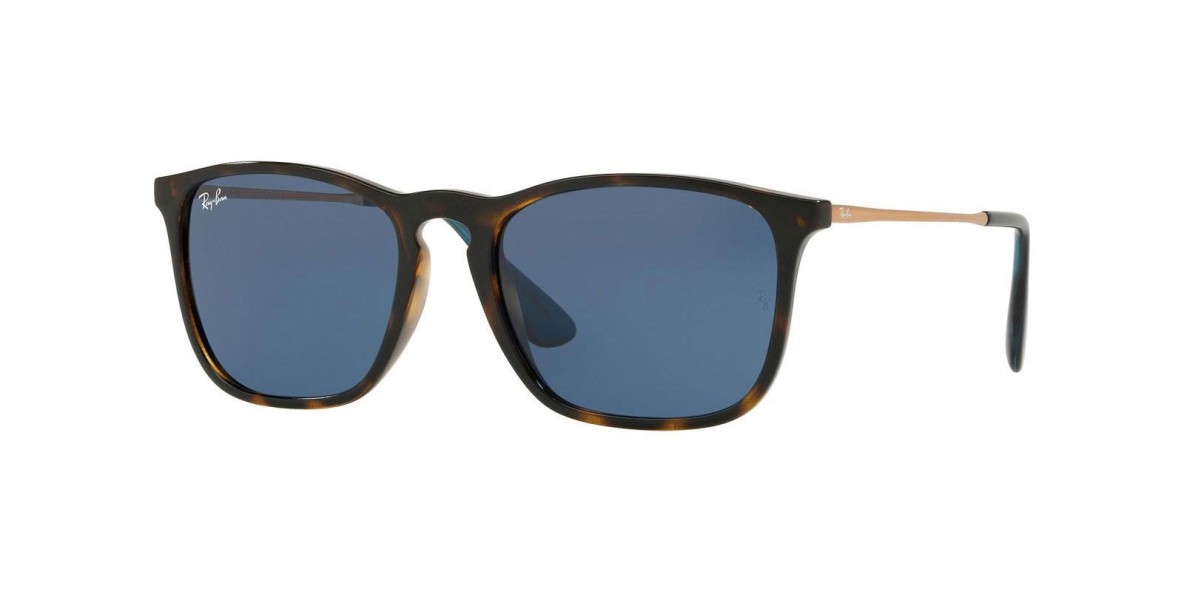 Ray Ban RB4187 639080 54 عینک آفتابی ریبن 4187 مربعی 54 میلی متری عدسی آبی و فریم کریس هاوانا| عینک نور