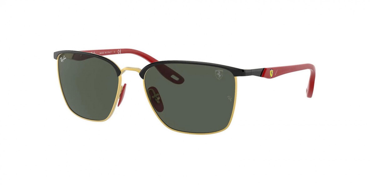 Ray Ban RB3673M F06171 56 عینک آفتابی ریبن 3673 مربعی 56 میلی متری عدسی سبز و فریم مربعی مشکی| عینک نور