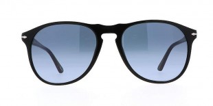 Persol Sunglass PO9649S 95/Q8 55 عینک آفتابی پرسول 9649 خلبانی 55 میلی متری عدسی آبی و فریم نایلونی مشکی| عینک نور