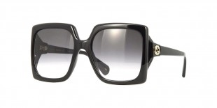 Gucci GG0876S 001 عینک آفتابی گوچی 0876 مربعی 60 میلی متری عدسی دودی و فریم نایلونی مشکی| عینک نور