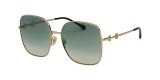 Gucci GG0879S 003 عینک آفتابی گوچی 0879 مستطیلی 61 میلی متری عدسی سبز و فریم فلزی طلایی| عینک نور
