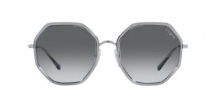 Vogue VO4224S 323/11 55 عینک آفتابی وگ 4224 چندضلعی 55 میلی متری عدسی دودی و فریم فلزی آبی| عینک نور