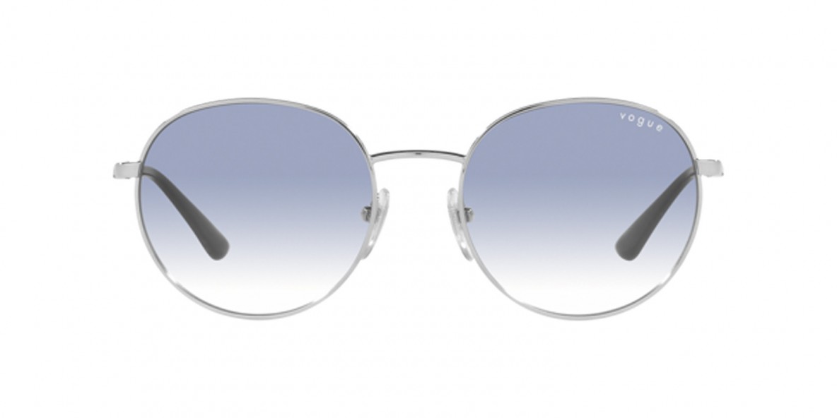 Vogue Sunglass VO4206S 323/19 53 عینک آفتابی وگ 4206 گرد 53 میلی متری عدسی آبی و فریم فلزی نقره ای| عینک نور