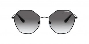 Vogue VO4180S 352/11 54 عینک آفتابی وگ 4180 چندضلعی 54 میلی متری عدسی دودی و فریم فلزی مشکی| عینک نور